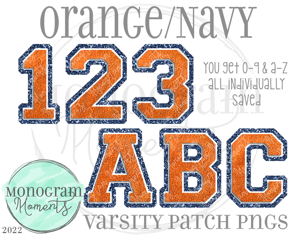 Orange/Navy Varsity Patch Alpha