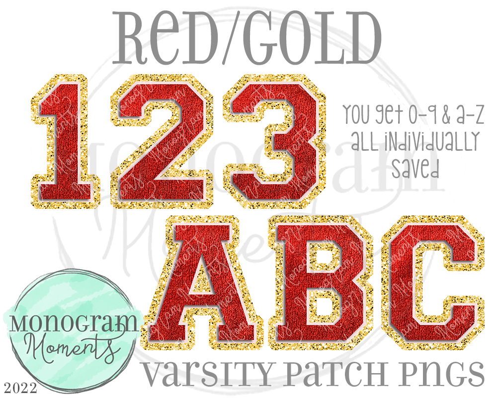 Red/Gold Varsity Patch Alpha