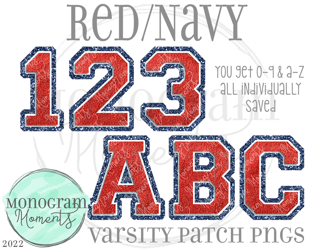 Red/Navy Varsity Patch Alpha