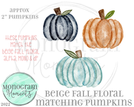 Beige Fall Floral Matching Pumpkins