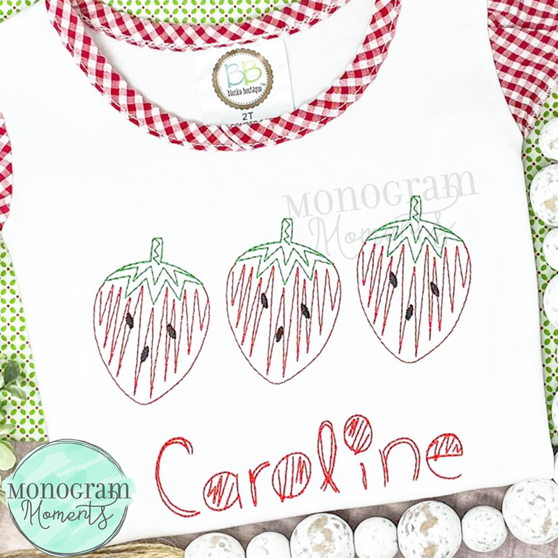 Zaggy Strawberries - SKETCH EMBROIDERY