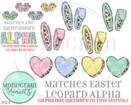 Easter Leopard Ears, Feet & Hearts