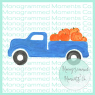 Blue Truck with Pumpkins