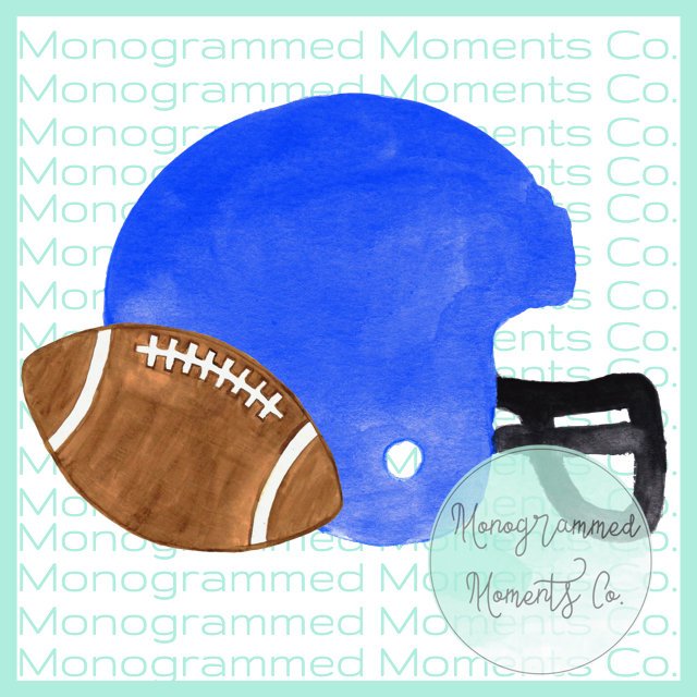 Blue Helmet & Football