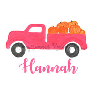 Pink Truck with Pumpkins