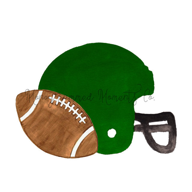 Green Helmet & Football