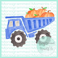 Blue Dump Truck & Pumpkins
