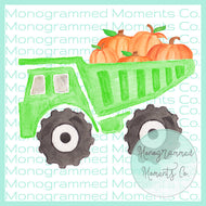 Green Dump Truck & Pumpkins