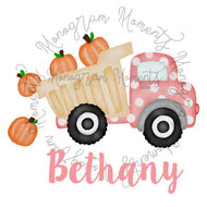Pink Pumpkins Dump Truck