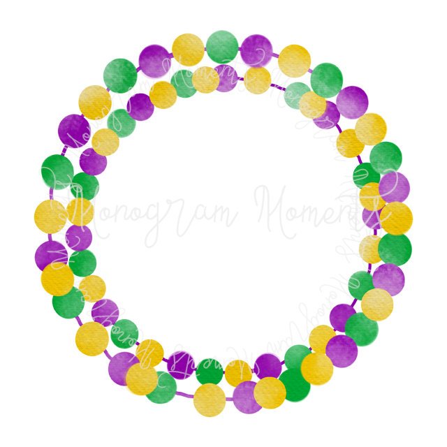 Mardi Gras Beads Monogram