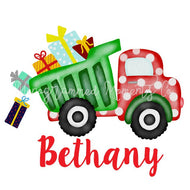 Girl's Christmas Present Dump Truck