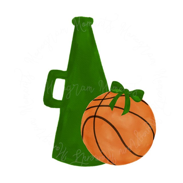 Green Megaphone & Basketball