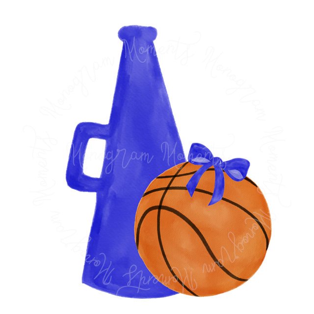 Blue Megaphone & Basketball