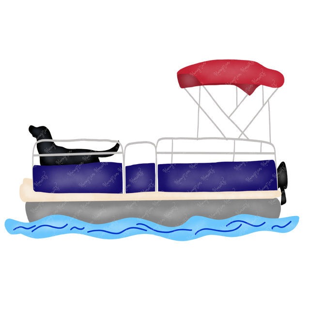 Pontoon boat illustration gifts for boat owners' Sticker