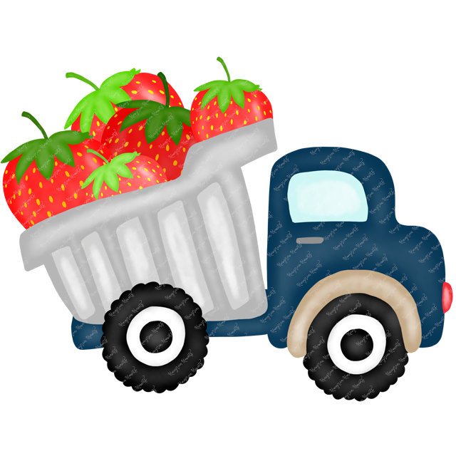 Navy Strawberry Dump Truck