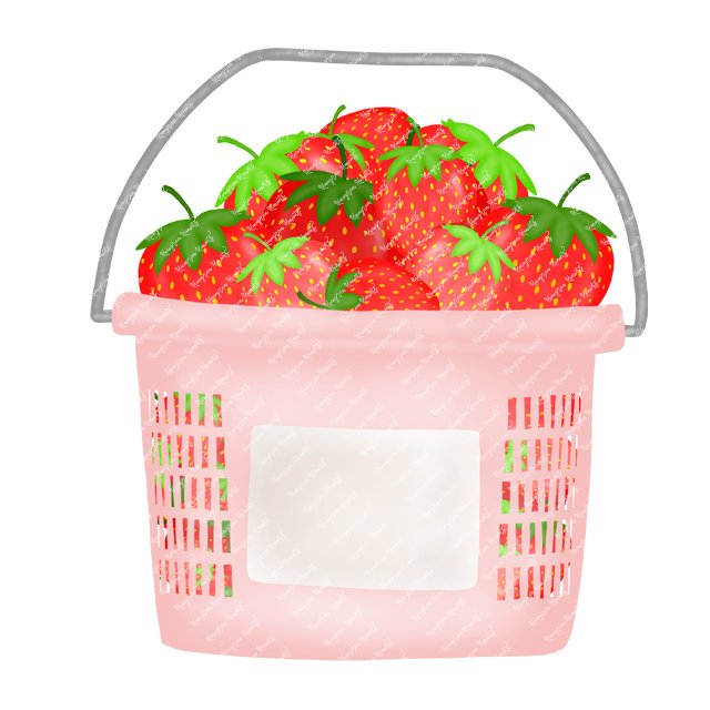 Pink Strawberry Label Basket
