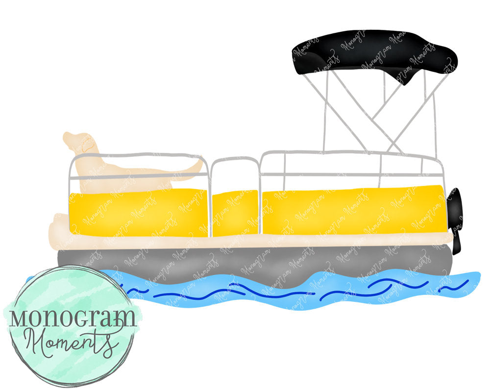Yellow Dog Yellow Pontoon Boat