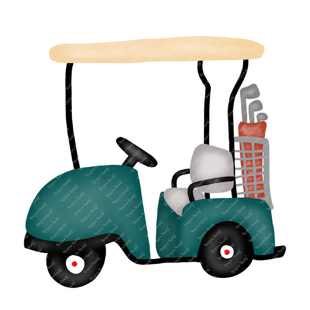 Teal Golf Cart