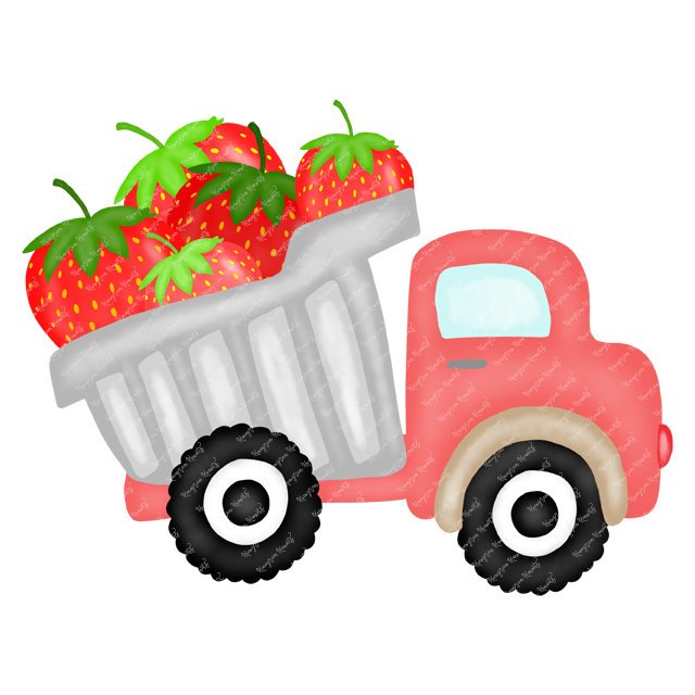 Pink Strawberry Dump Truck