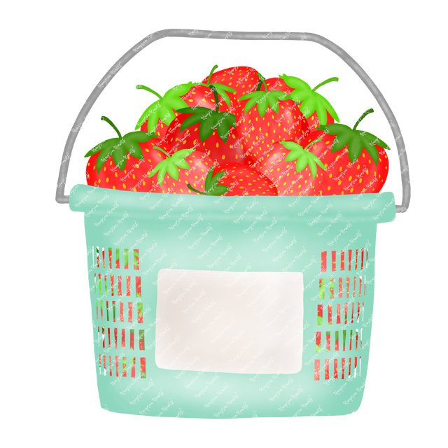 Mint Strawberry Label Basket