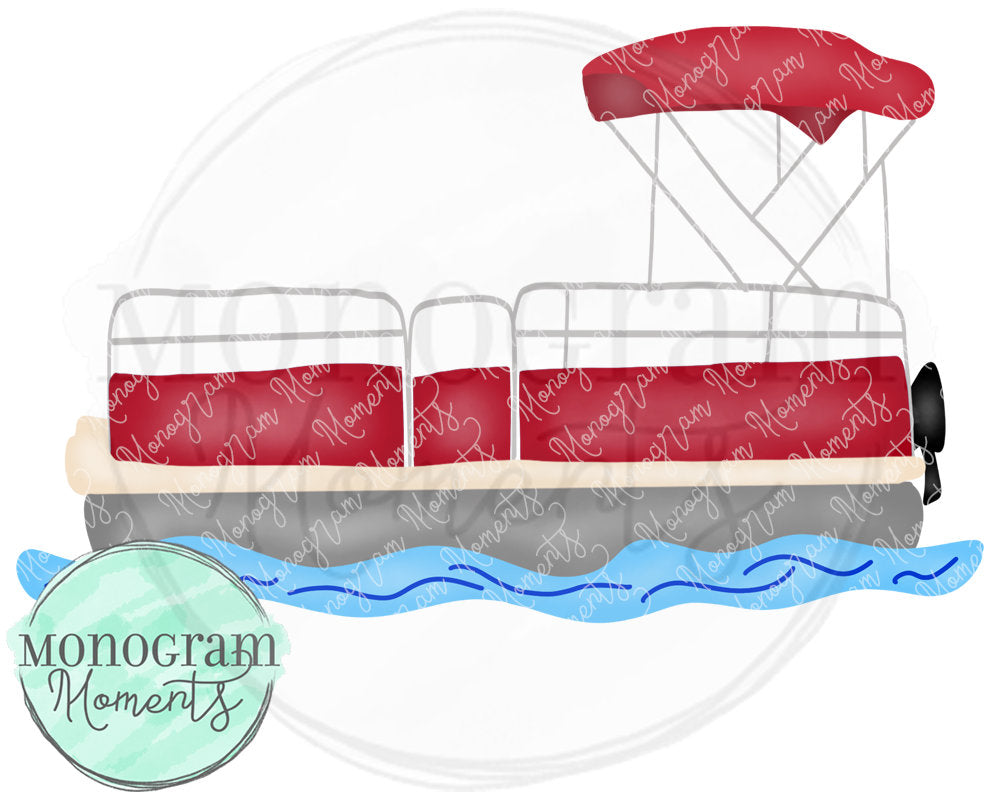 Red Pontoon Boat