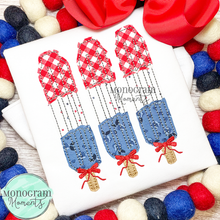 Load image into Gallery viewer, Girl&#39;s RWB Popsicles - BEAN APPLIQUE
