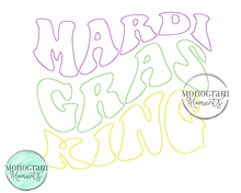 Load image into Gallery viewer, Mardi Gras King - BEAN OUTLINE EMBROIDERY
