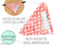 Red Hearts Dog Bandana