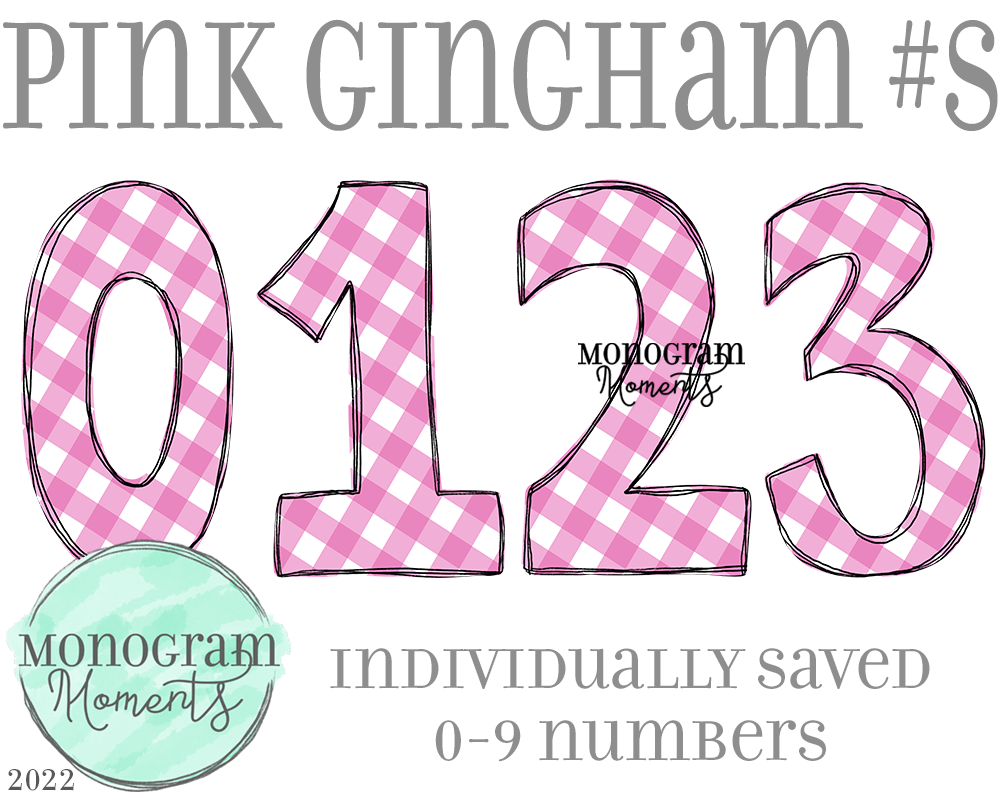 Pink Gingham #s