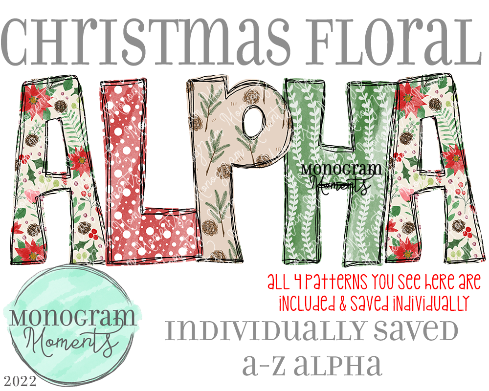 Christmas Floral Alpha