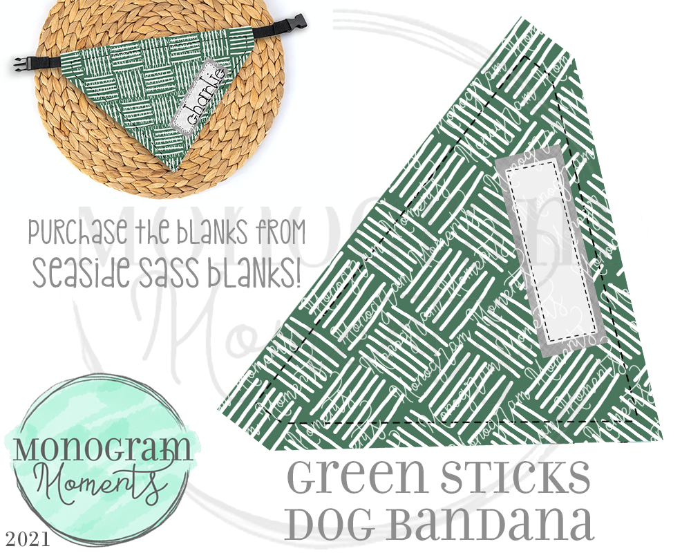 Green Sticks Dog Bandana