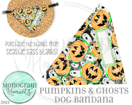 Pumpkin Ghost Dog Bandana
