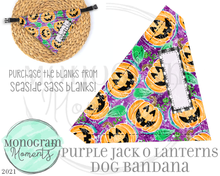 Load image into Gallery viewer, Purple Jack-O-Lantern Dog Bandana
