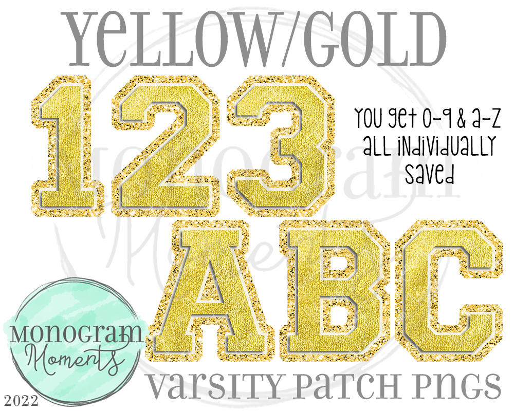 Yellow/Gold Varsity Patch Alpha