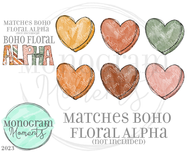 Boho Floral Hearts