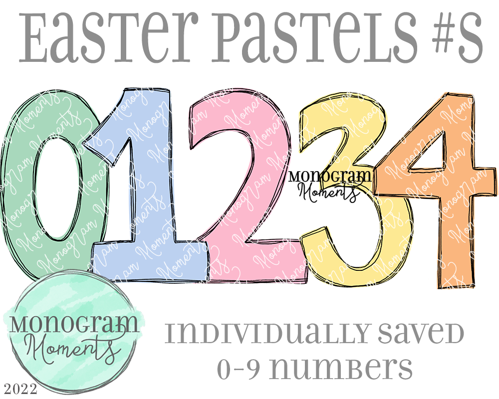 Easter Pastel Numbers – Monogram Moments