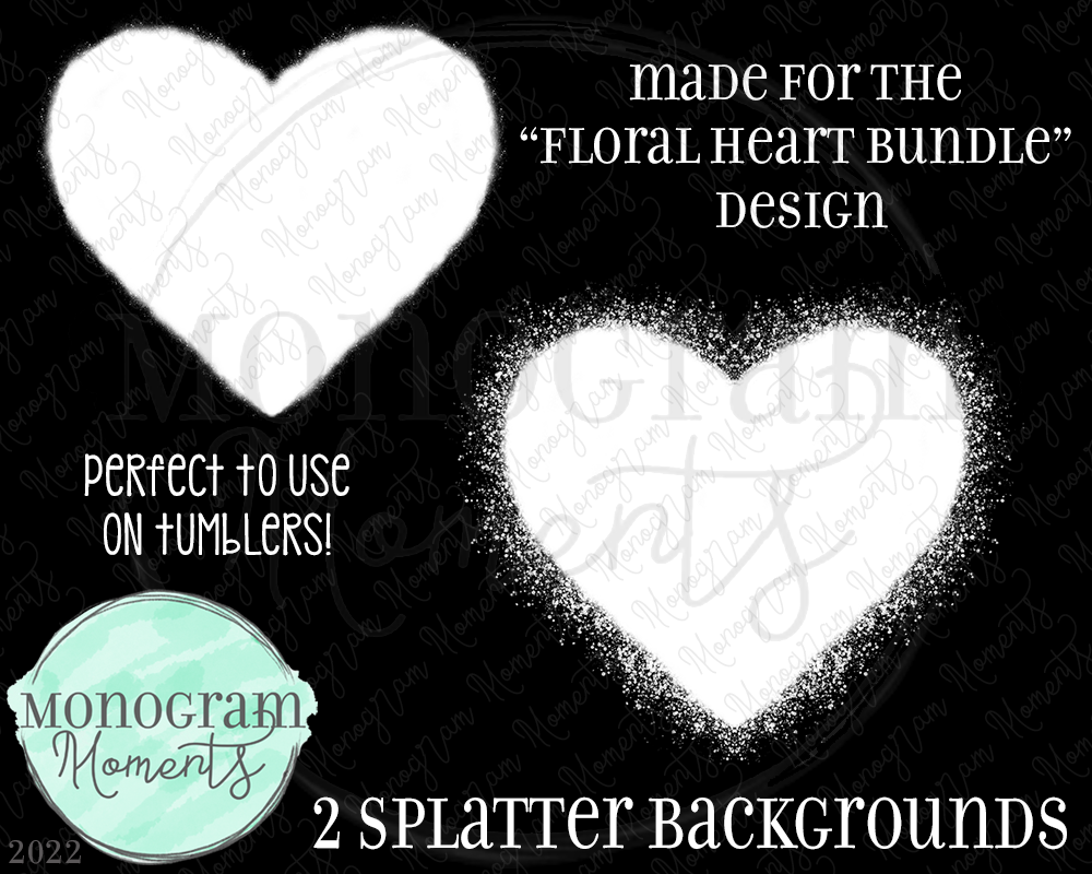 2 Heart Splatter Backgrounds - Matches 