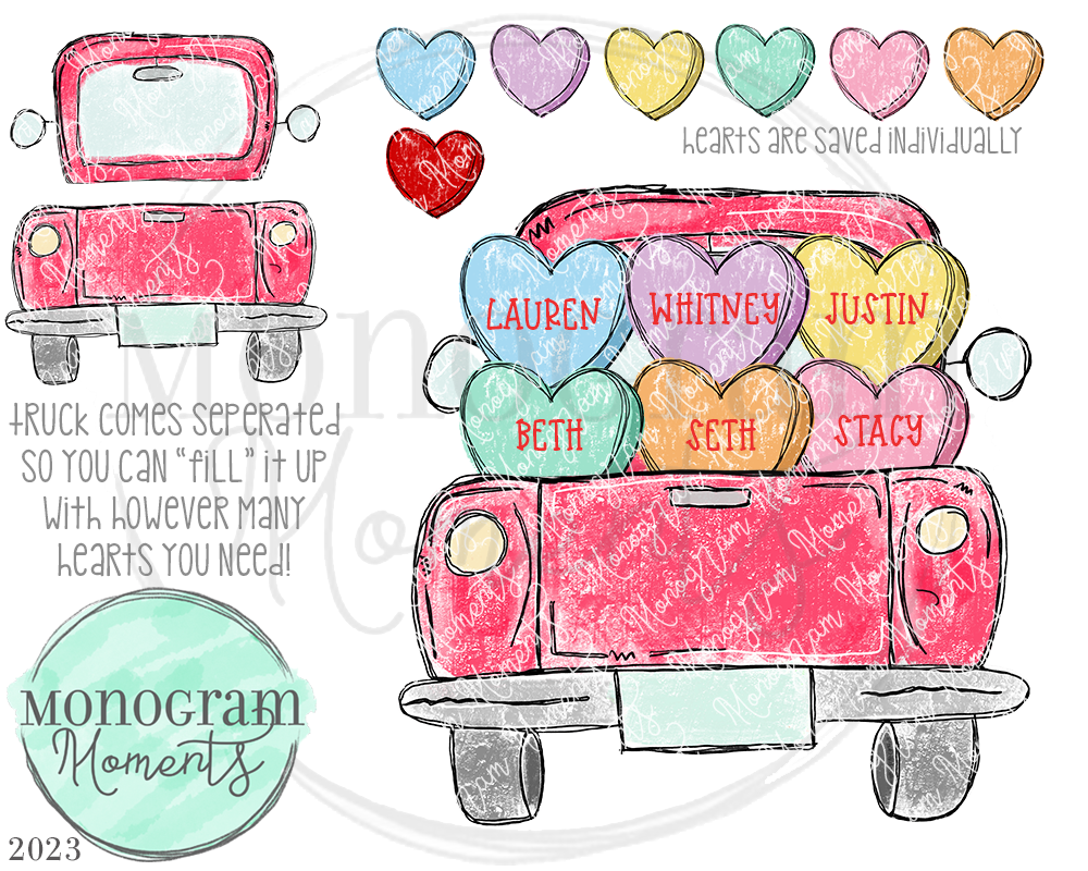 Candy Hearts Family Truck