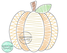 Load image into Gallery viewer, Zaggy Pumpkin (1 Color Outline) - SKETCH EMBROIDERY
