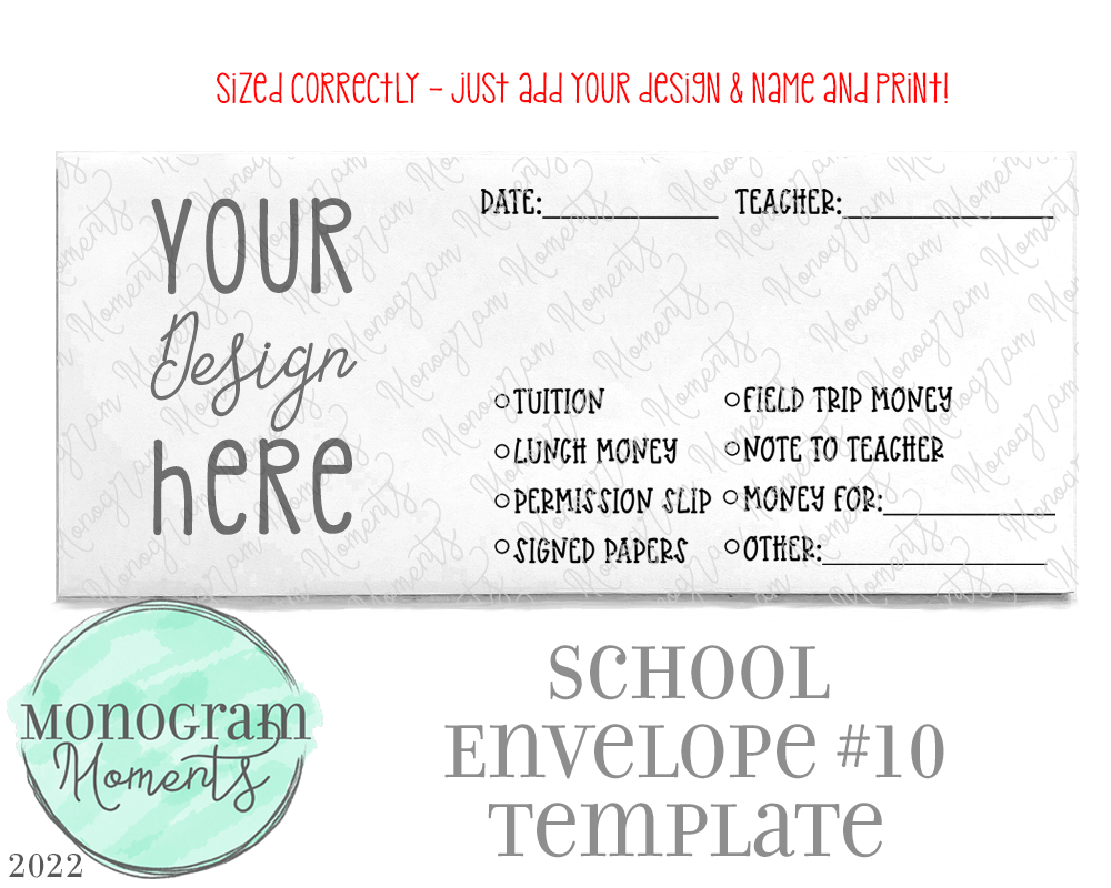 School Envelope #10 Template